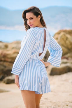 Combinaisons<Les Canebiers Boutinelles Jumpsuit - Sky Blue Stripes