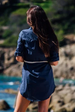 Robes<Les Canebiers Mimosas dress - Navy