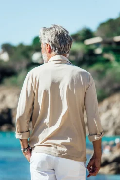 Polos<Les Canebiers Polo Marsouin (long sleeve) - Beige